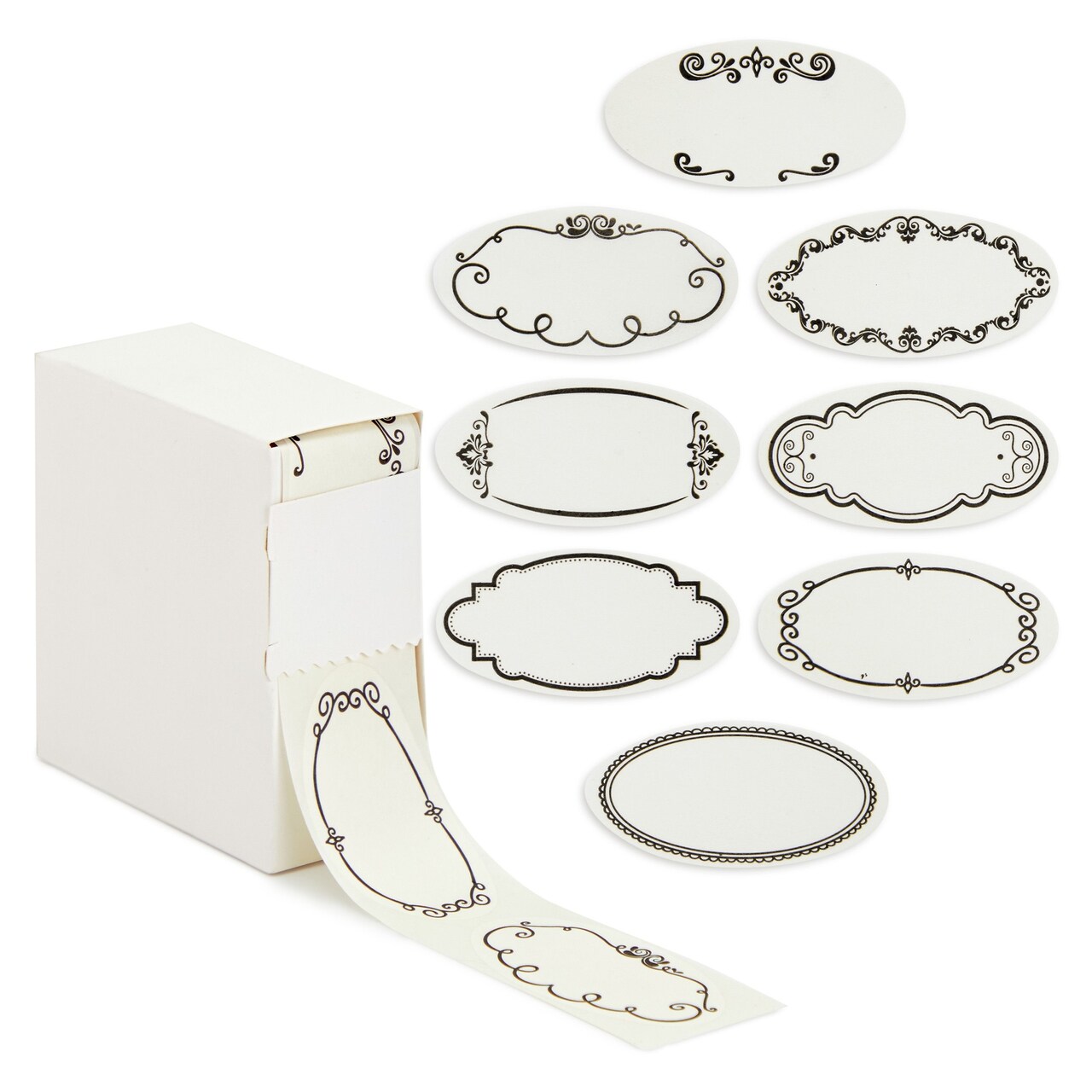 300 Piece Dissolvable Labels for Food Containers and Mason Jars, Stickers in 8 Designs for Labeling Kitchen and Pantry Canning Jar Labels, and Food Storage Containers (1 x 2.25 Inches)